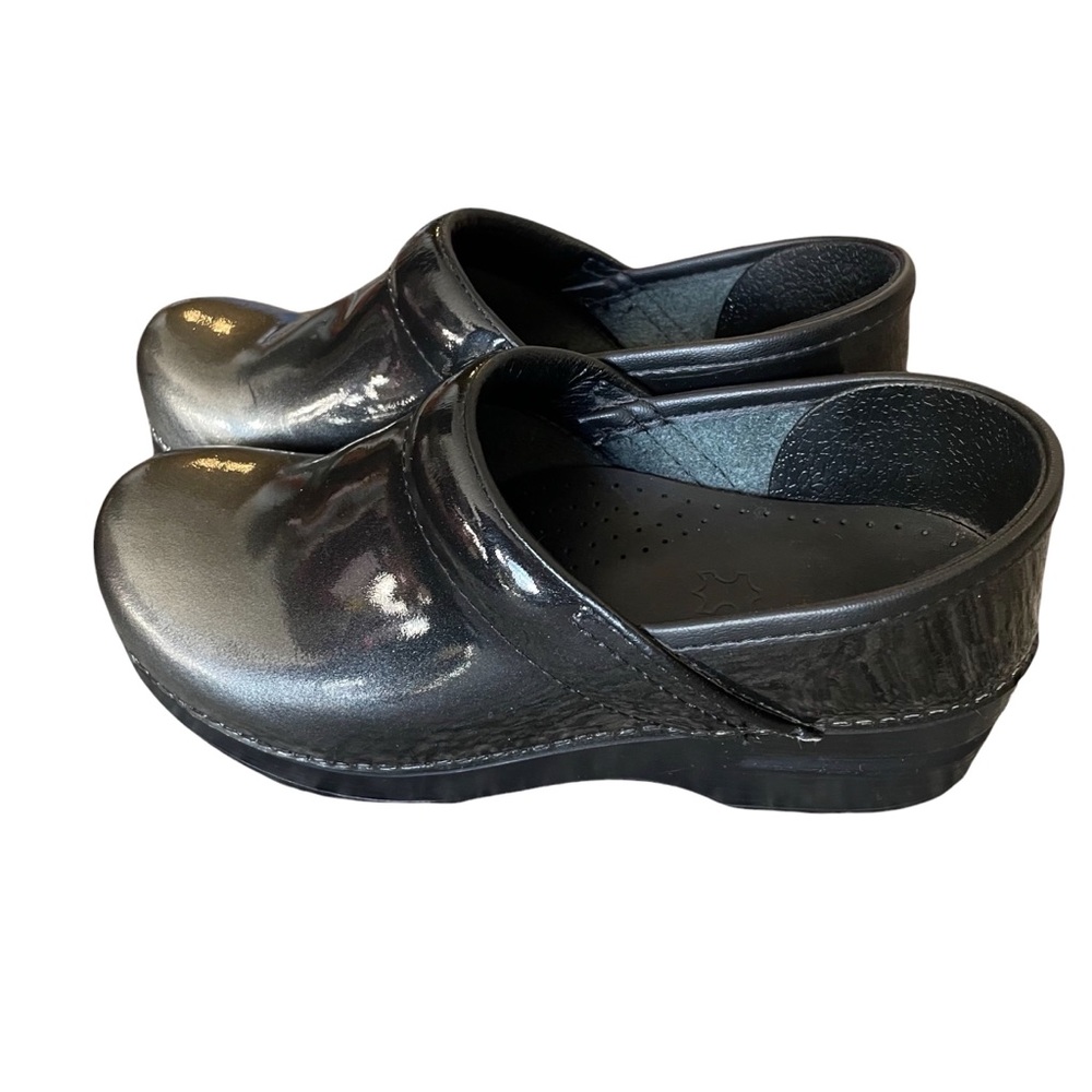 Dansko Professional Pewter Patent Leather Clogs